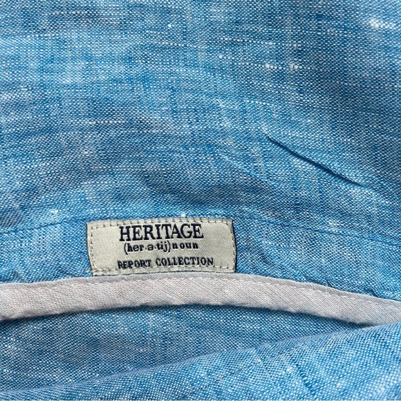 Report Collection Heritage 100% Linen Short Sleeve Button-Up Shirt - Picture 6 of 11